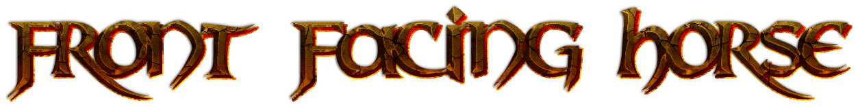 front facing horse in a cool ass font