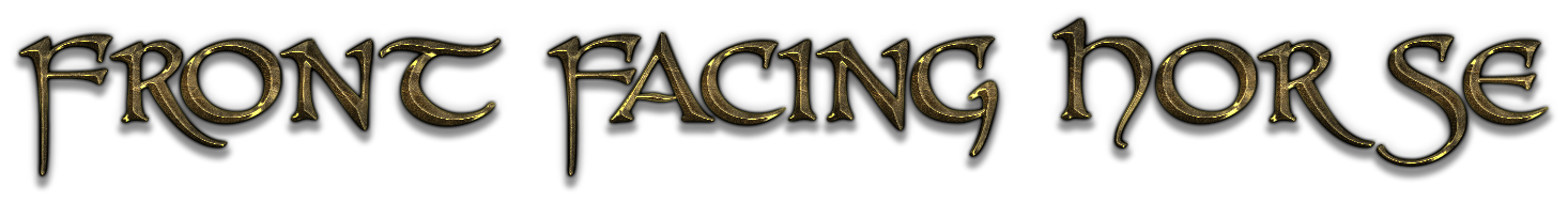 front facing horse in a cool ass font